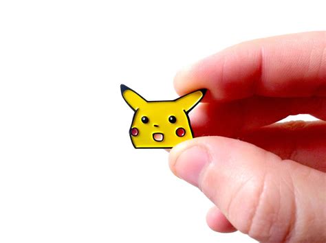 Surprised Pikachu Enamel Pin Pokemon Enamel Pin Funny Etsy Enamel