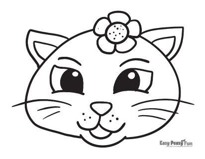 cat coloring pages easy peasy  fun