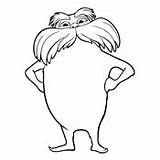 Template Lorax Coloring Printable Pages Mustache Apes sketch template