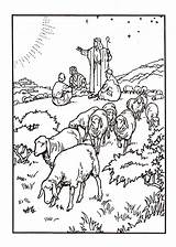 Coloring Pages Bible Shepherds Watching Their Flocks Sheets Kids Drawing Sunday Christmas Christian School sketch template