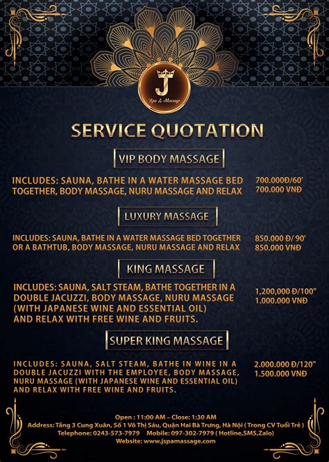 price list  massage service   spa massage  spa massage