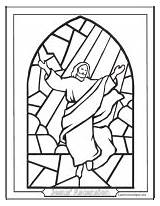 Catechism Catholic Anne Stained St Window Glass Ascension Helper Ascending Jesus Coloring sketch template