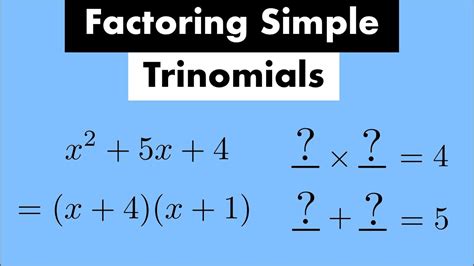 factoring simple trinomials youtube