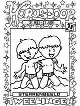 Horoscoop Tweelingen Kleurplaat sketch template