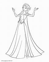 Coloring Frozen Pages Elsa Printable Colouring Print Disney Girls Anna sketch template