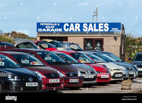 hand car sales lot stock photo  alamy