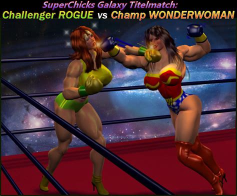 Rogue And Wonder Woman Boxing Superhero Catfights Female Wrestling