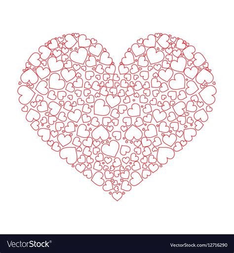 large heart   small hearts  vector image