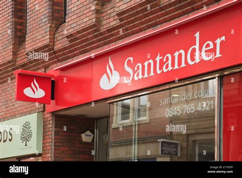 santander bank logo  sign   local branch front window