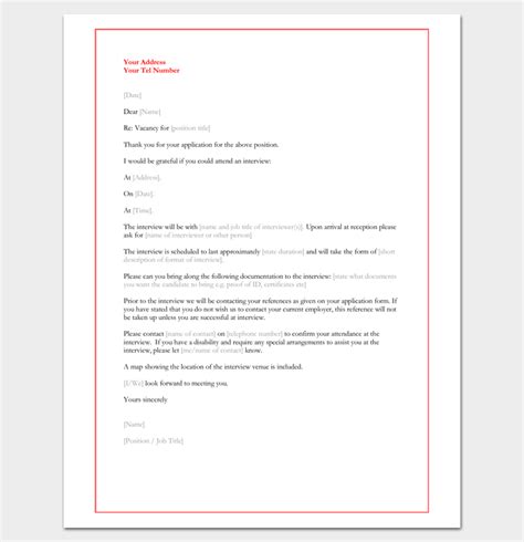 interview appointment letter  samples  word  format