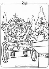 Coloring Carriage Cinderella Pages Horse Disney Color Drawing Princess Her Prince Drawn Kids Getdrawings Wedding Print Popular Template Time sketch template
