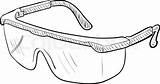Safety Vector Goggles Drawing Glasses Hand Drawn Drawings Illustration Pair sketch template