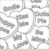Coloring Heart Valentine Hearts Pages Candy Kids sketch template