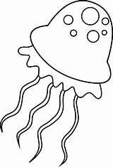 Jellyfish Clip Outline Clipart Coloring Pages Cute Jelly Fish Line Jelly1 Animal Lineart Cliparts Print Library Kids Tattoo Sweetclipart sketch template