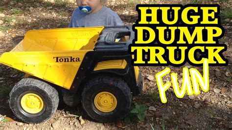 big toy tonka dump truck action    huge youtube
