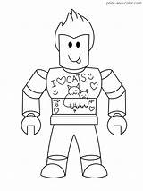 Roblox Color Print Coloring Pages Boys Games sketch template