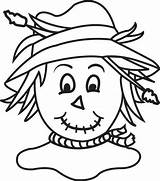 Scarecrow Coloring Pages Printable Kids Cartoon Faces Crafts Fall Face Clipart Halloween Preschool Sheets Scarecrows Printables Print Thanksgiving Pumpkin Head sketch template