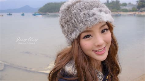 Asian Smiling Long Haired Jancy Wong Chinese Brunette Teen Model Girl