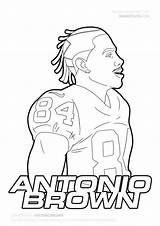 Brown Coloring Antonio Pages Draw Drawing Nfl Cute Drawings Odwiedź Color sketch template