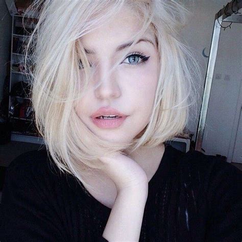 beauty blonde blue eyes fashion gorgeous selfie short hair tumblr white girl