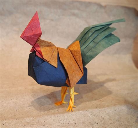origamirooster designed  kyohei katsuta origami rooster