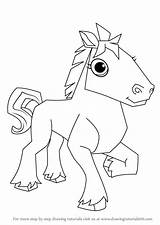 Animal Jam Draw Horse Step Drawing Aj sketch template