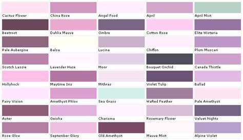 lavender paint colors chart house paint color chart chip sample