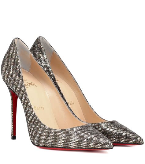Christian Louboutin Leather Kate 100 Glitter Pumps In Gold