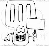 Spatula Coloring Mascot Holding Sign Happy Cartoon Clipart Cory Thoman Outlined Vector Keywordsuggest Credit Larger sketch template