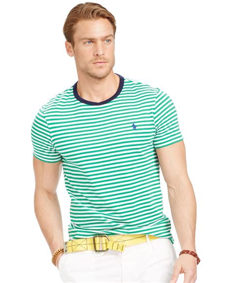 lyst polo ralph lauren striped crew neck  shirt  green  men