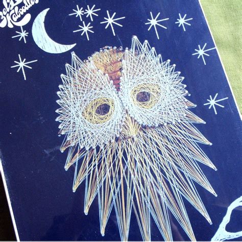 vintage string art craft kit owl sealed  vintagedame  etsy