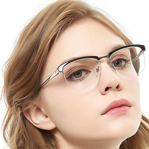 new design photochromic women men glasses frame half rim titanium alloy