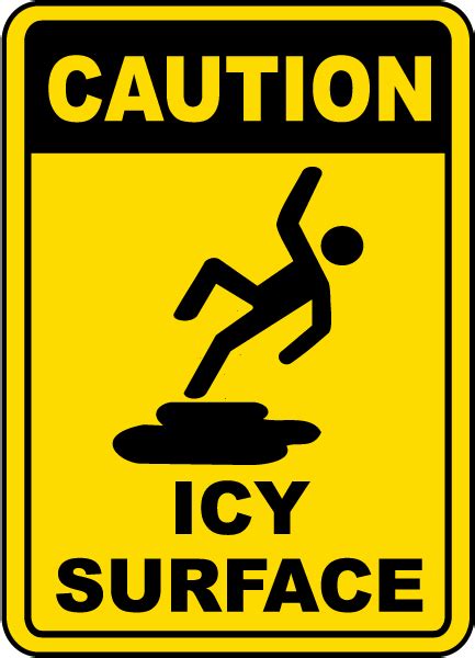 caution icy surface sign  safetysigncom