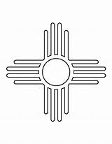 Zia Symbol Pattern Outline Stencils Printable Template Designs Stencil Patternuniverse Symbols American Patterns Southwestern Use Native Navajo Crafts Clipart Clip sketch template