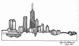 Skyline Chicago Drawing Sketch Drawings Tower Sketches Clipart Outline Sears Draw Ink Behance Collection Illinois Paintingvalley Il sketch template