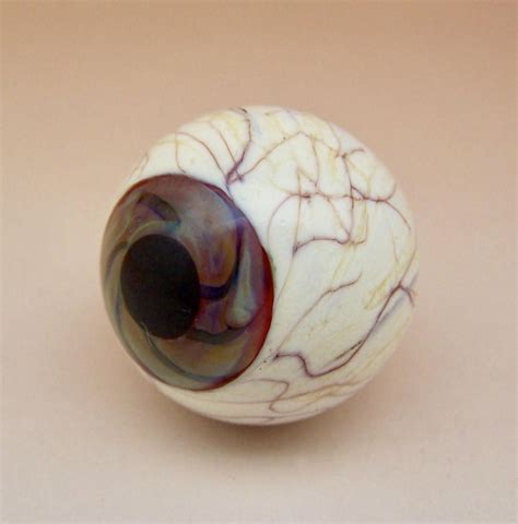 Unique Lampwork Glass Eyeball Marble With Beautiful Swirled Green And