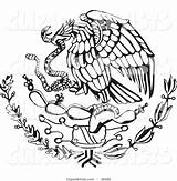 Eagle Mexican Flag Snake Vector Cactus Mexico Coat Clipart Arms Drawing Coloring Rey David Septiembre Symbols Pages Showing Perched Symbol sketch template