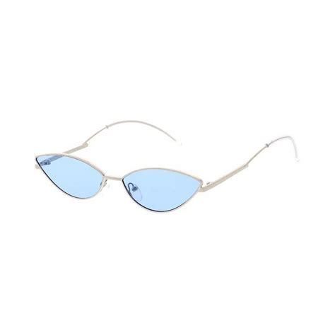 small cat eye sunglasses with thin metal frame imagine le fun