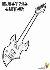 Coloring Pages Guitar Musical Instruments Electric Guitars Print Printable Cool Instrument Choose Board Piano Rock sketch template
