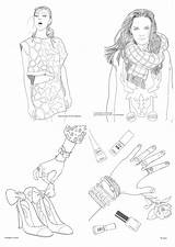 Coloring Book Fashion sketch template