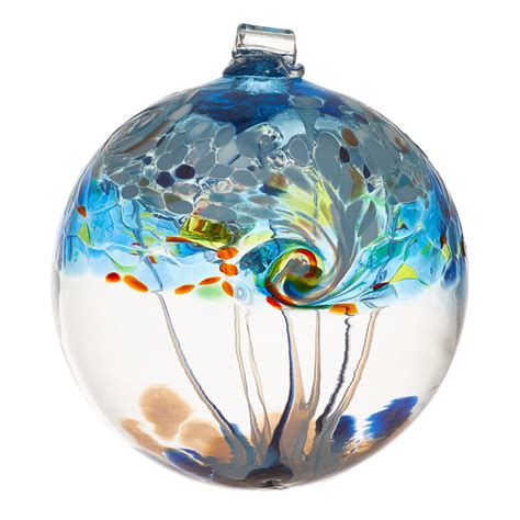 Hand Blown Glass Ornament Globe Elements Collection Air Orb Ball By Ki