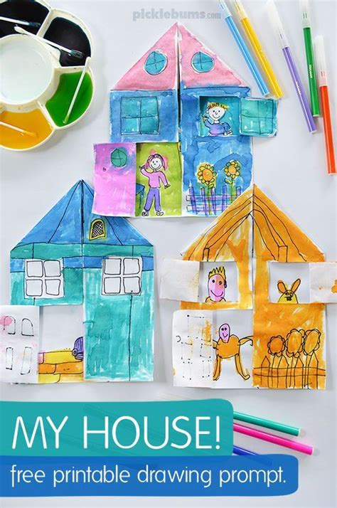 house drawing prompt  printable kids art projects art