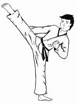 Karate Coloring Pages Arts Martial Judo Taekwondo Printable Kids Drawing Colouring Boxing Kicking Stage Drawings Drills Folding Iris Sheets Color sketch template
