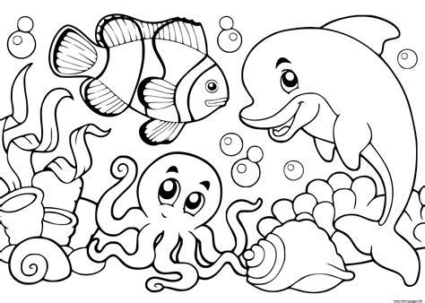 ocean underwater coloring pages
