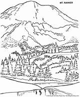 Coloring Pages Park Mountains Arbor National Mountain Mount Printable Mt Nature Rainier Trees Sheets Smoky Tree Glacier Adult Jasper Mckinley sketch template