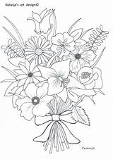 Flower Bloemen Boeket Coloring Pages Printable Choose Board sketch template