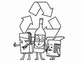 Reciclar Reciclagem Colorare Envases Reduce Envasos Contenitori Riciclaggio Reuse Contentores Dibuix Ambiente Meio Recycling Medioambiente sketch template