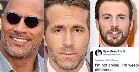 the rock and ryan reynolds reactions to chris evans