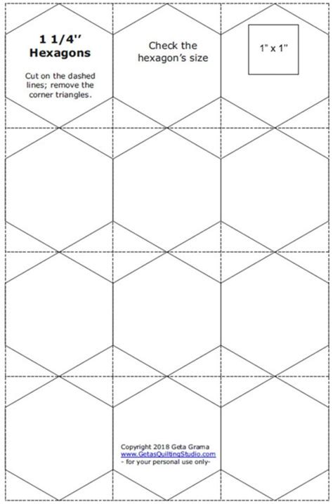 quick  easy   cut hexagon templates  english paper piecing