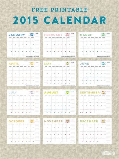 15 Free Printable 2015 Calendars To Kickstart The New Year